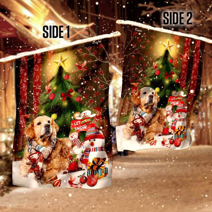 Golden Retriever Merry Christmas Flag, Christmas Dog Garden Flag, Christmas Gifts For Pet, Christmas Outdoor Decor Ideas