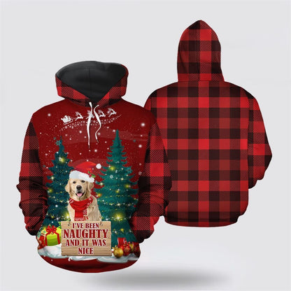 Golden Retriever Naughty All Over Print 3D Hoodie For Men & Women, Christmas Dog Hoodie, Christmas Hoodie Cute, Christmas Gift