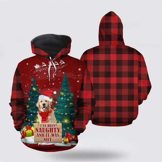 Golden Retriever Naughty All Over Print 3D Hoodie For Men & Women, Christmas Dog Hoodie, Christmas Hoodie Cute, Christmas Gift