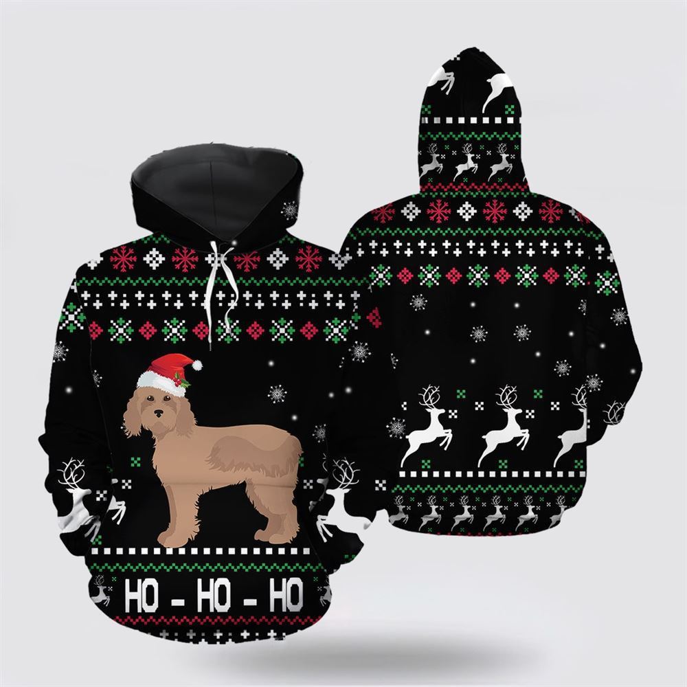 Goldendoodle Hohoho All Over Print 3D Hoodie For Men & Women, Christmas Dog Hoodie, Christmas Hoodie Cute, Christmas Gift
