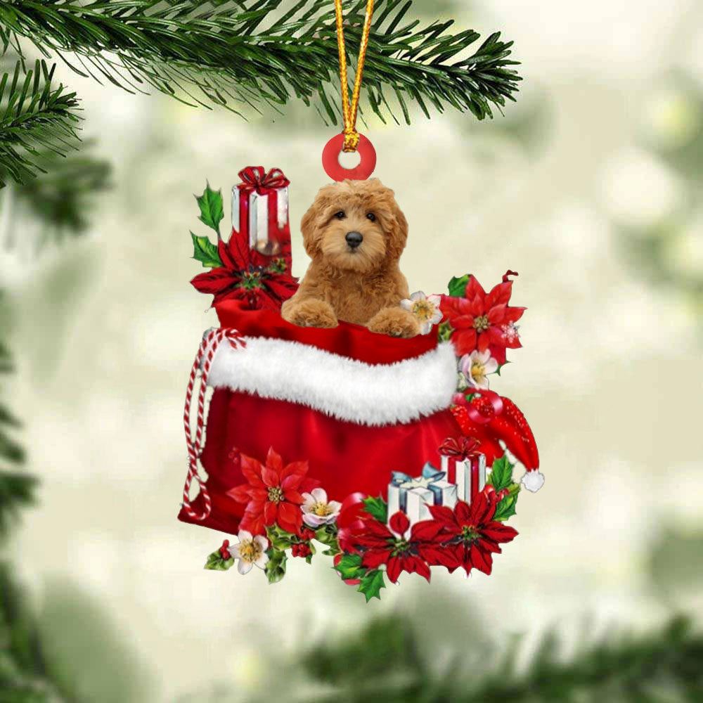 Goldendoodle In Gift Bag Christmas Ornaments, Christmas Gift, Christmas Tree Decorations, Christmas Ornament 2023
