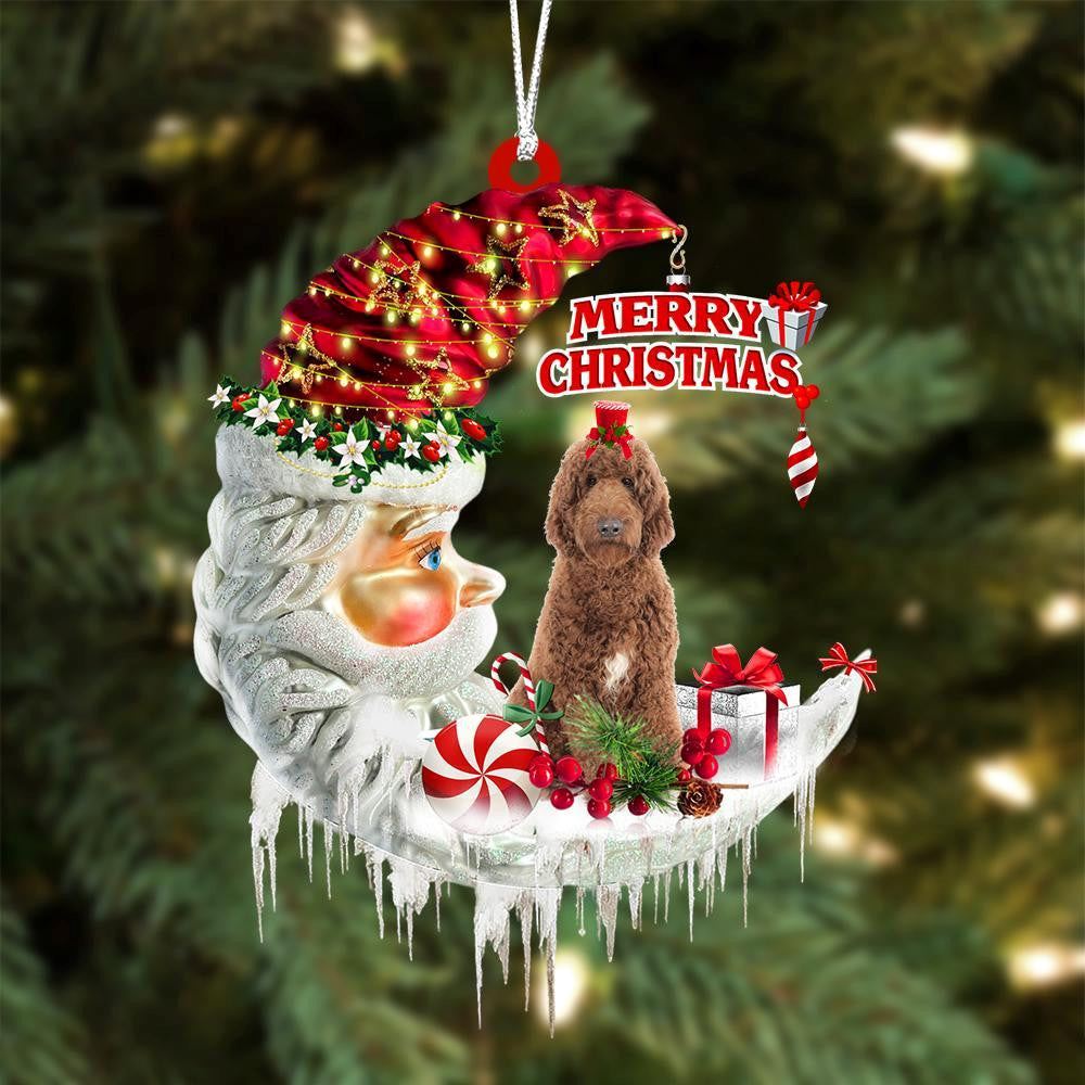 Goldendoodle On The Moon Merry Christmas Hanging Ornament, Christmas Gift, Christmas Tree Decorations, Christmas Ornament 2023