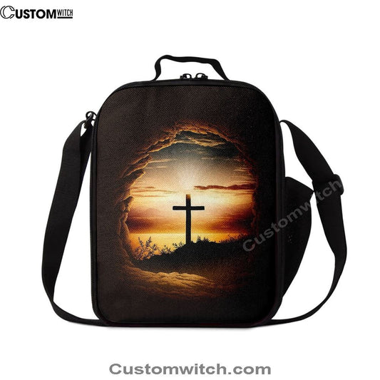 Good Friday Cross Golden Sunset Sky Lunch Bag, Religious Lunch Bag, Christian Lunch Bag, Religious Lunch Box For School, Picnic