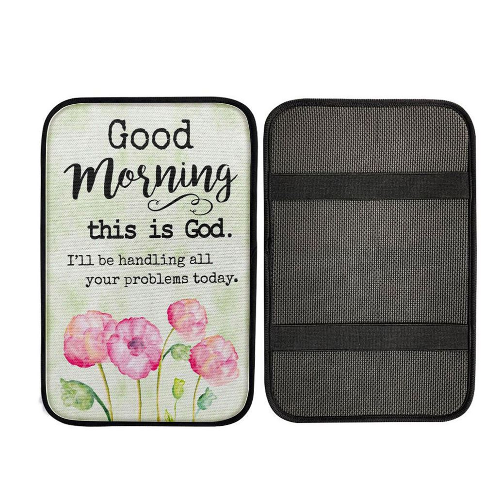 Good Morning This Is God Car Center Console Cover, Religious Car Interior Accessories