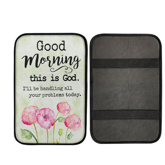 Good Morning This Is God Car Center Console Cover, Religious Car Interior Accessories