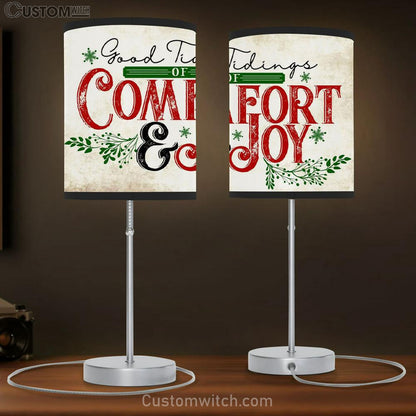 Good Tidings Of Comfort And Joy Table Lamb Gift - Christian Christmas Wall Decor - Christian Bedroom Decor