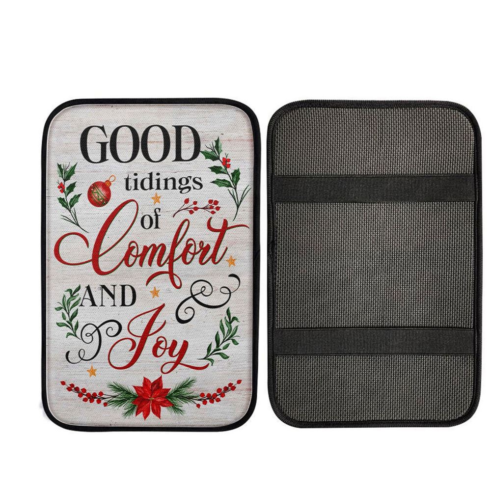 Good Tidings Of Comfort And Joy Christmas Car Center Console Cover, Religious Car Interior Accessories