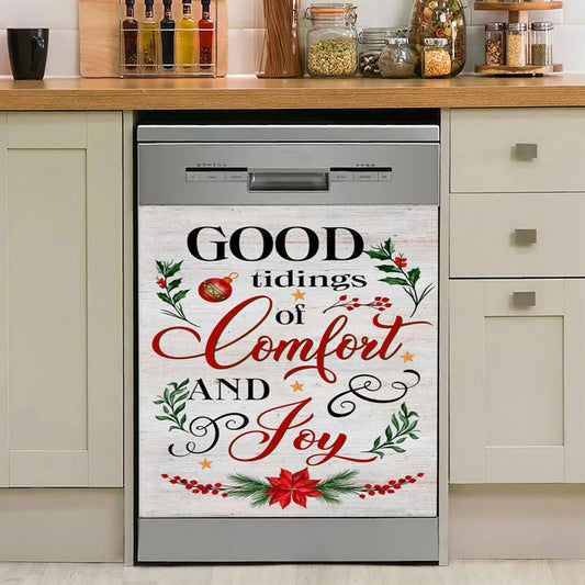 Good Tidings Of Comfort And Joy Christmas Dishwasher Cover, Bible Verse Dishwasher Stickers, Scripture Kitchen Decor