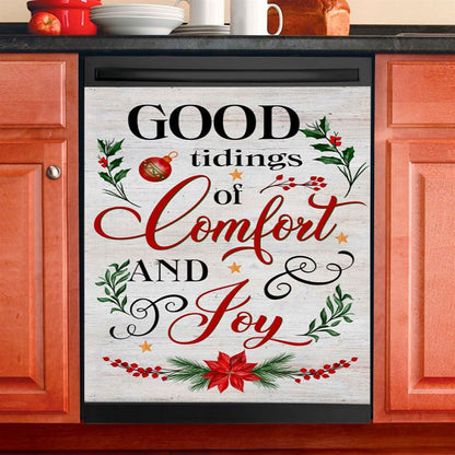 Good Tidings Of Comfort And Joy Christmas Dishwasher Cover, Bible Verse Dishwasher Stickers, Scripture Kitchen Decor