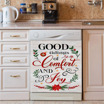 Good Tidings Of Comfort And Joy Christmas Dishwasher Cover, Bible Verse Dishwasher Stickers, Scripture Kitchen Decor