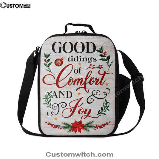 Good Tidings Of Comfort And Joy Christmas Lunch Bag, Christian Lunch Bag, Religious Lunch Box For School, Picnic