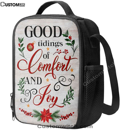 Good Tidings Of Comfort And Joy Christmas Lunch Bag, Christian Lunch Bag, Religious Lunch Box For School, Picnic