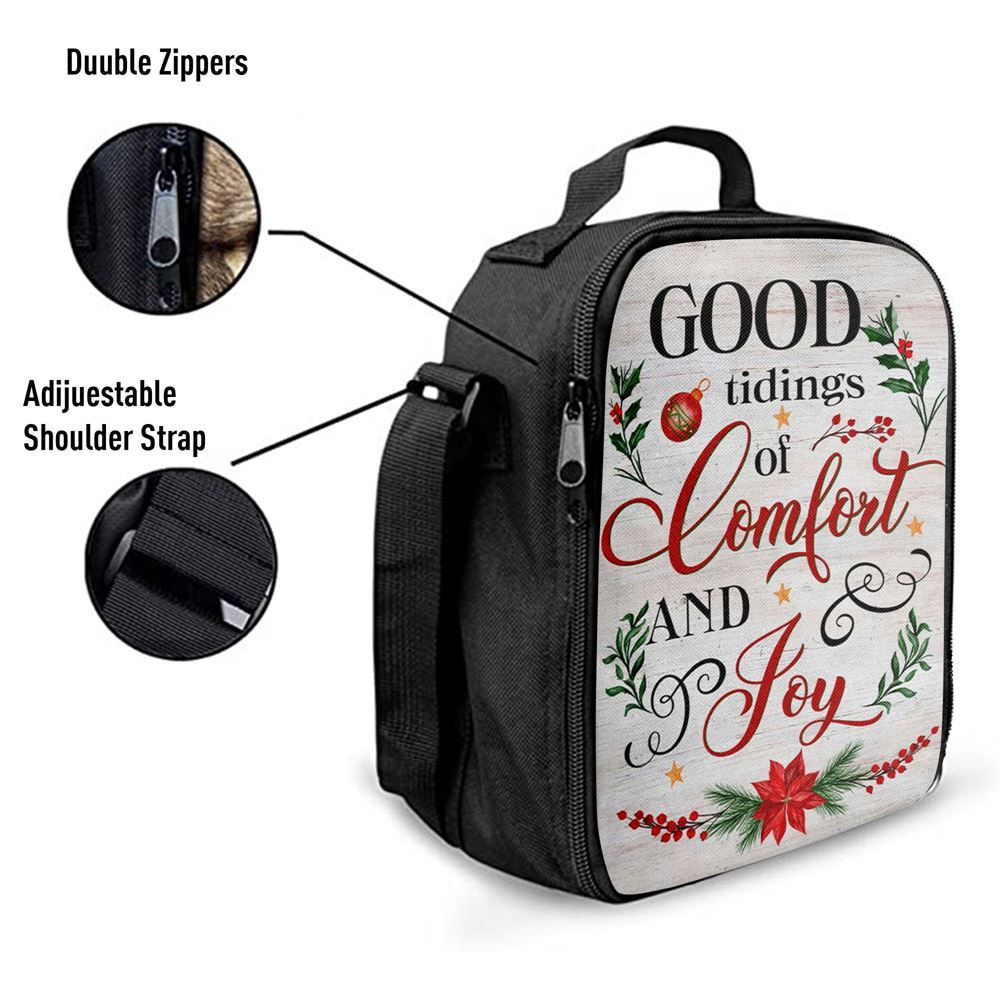 Good Tidings Of Comfort And Joy Christmas Lunch Bag, Christian Lunch Bag, Religious Lunch Box For School, Picnic