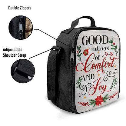 Good Tidings Of Comfort And Joy Christmas Lunch Bag, Christian Lunch Bag, Religious Lunch Box For School, Picnic