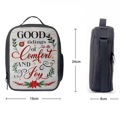 Good Tidings Of Comfort And Joy Christmas Lunch Bag, Christian Lunch Bag, Religious Lunch Box For School, Picnic