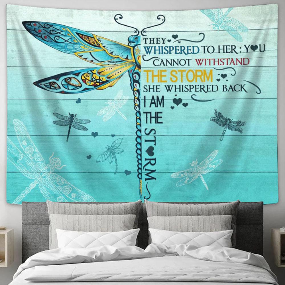Gorgeous Dragonfly I Am The Storm Tapestry, Tapestries for Living Room Bedroom