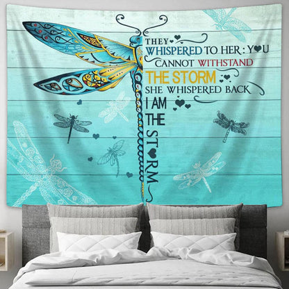 Gorgeous Dragonfly I Am The Storm Tapestry, Tapestries for Living Room Bedroom