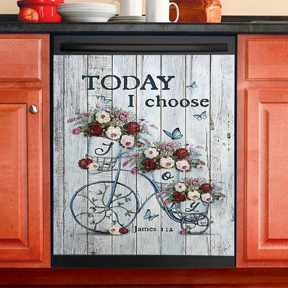 Gorgeous Roses Today I Choose Joy Dishwasher Cover, Christian Dishwasher Stickers, Religious Kitchen Decor