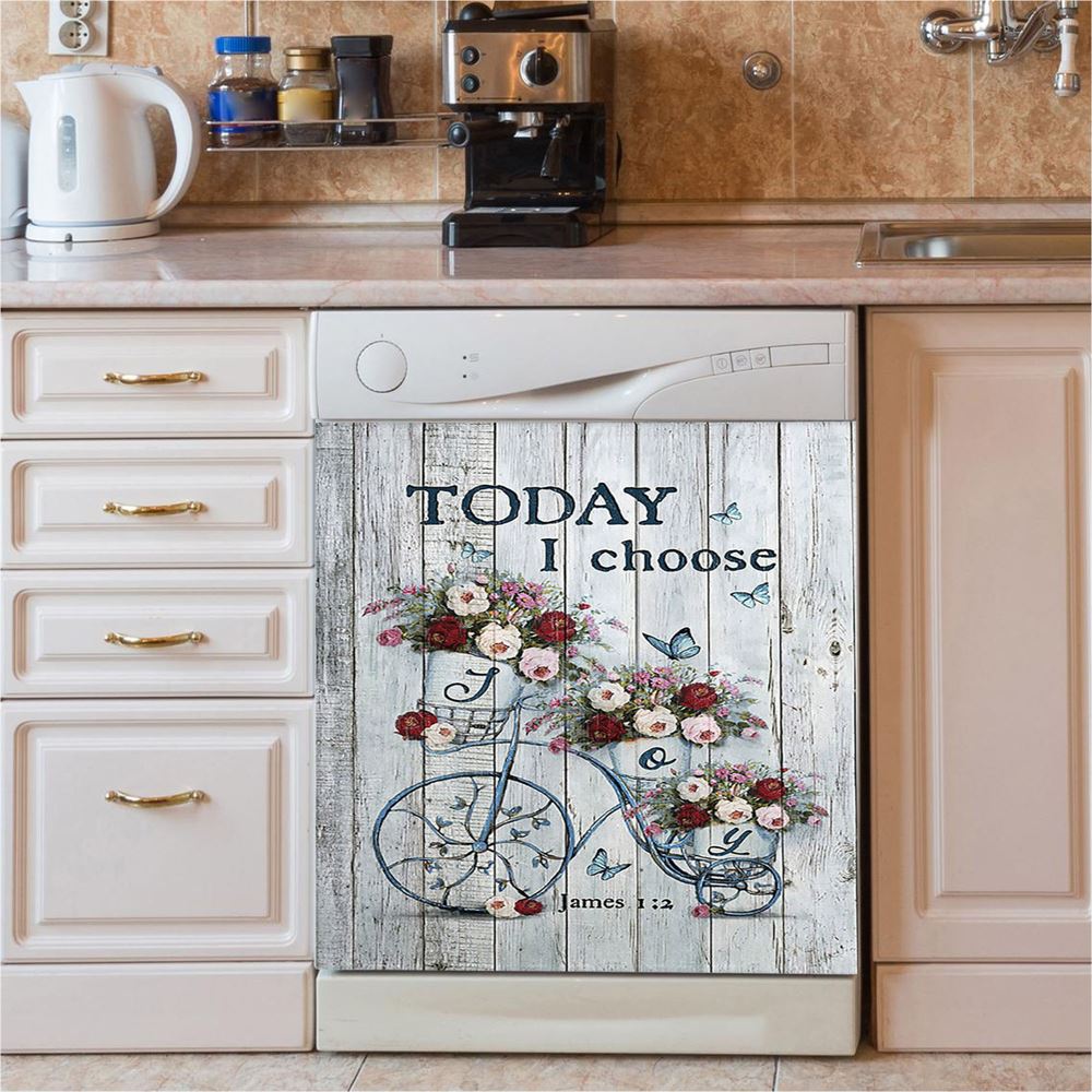 Gorgeous Roses Today I Choose Joy Dishwasher Cover, Christian Dishwasher Stickers, Religious Kitchen Decor