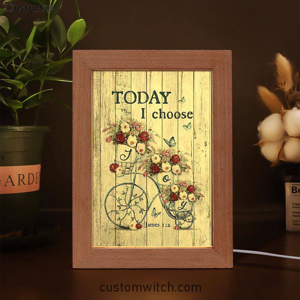 Gorgeous Roses Today I Choose Joy Frame Lamp - Christian Art - Religious Home Decor