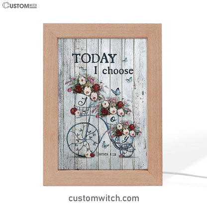 Gorgeous Roses Today I Choose Joy Frame Lamp - Christian Art - Religious Home Decor