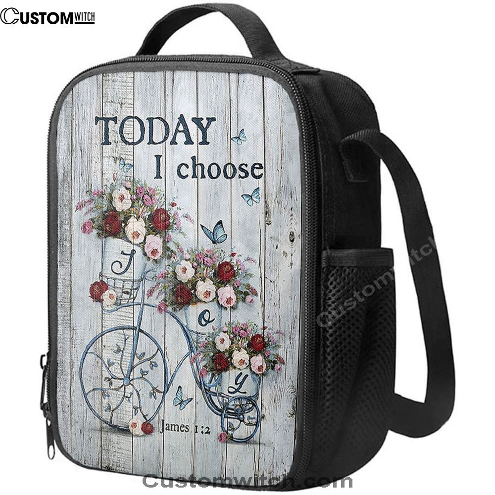 Gorgeous Roses Today I Choose Joy Lunch Bag, Christian Lunch Bag, Religious Lunch Box For School, Picnic