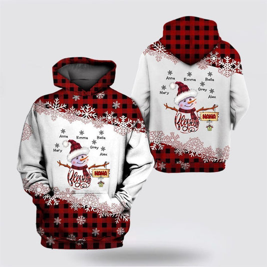 Grandma Mom Snowman Christmas All Over Print 3D Hoodie For Men & Women, Christmas Hoodie Cute, Christmas Gift, Christmas Fashion
