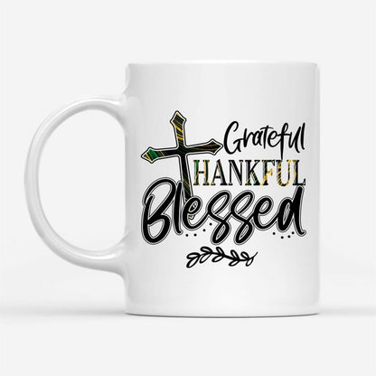 Grateful Thankful Blessed Mug, Christian Mug, Bible Mug, Faith Gift, Encouragement Gift