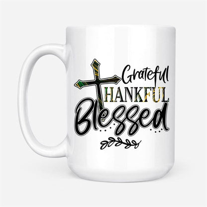 Grateful Thankful Blessed Mug, Christian Mug, Bible Mug, Faith Gift, Encouragement Gift