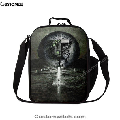 Gray Jesus Lion Lunch Bag, Christian Lunch Bag, Religious Lunch Box For School, Picnic