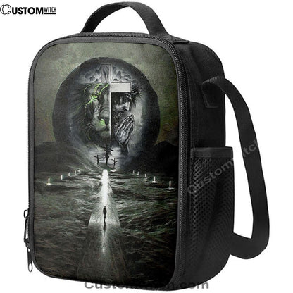 Gray Jesus Lion Lunch Bag, Christian Lunch Bag, Religious Lunch Box For School, Picnic