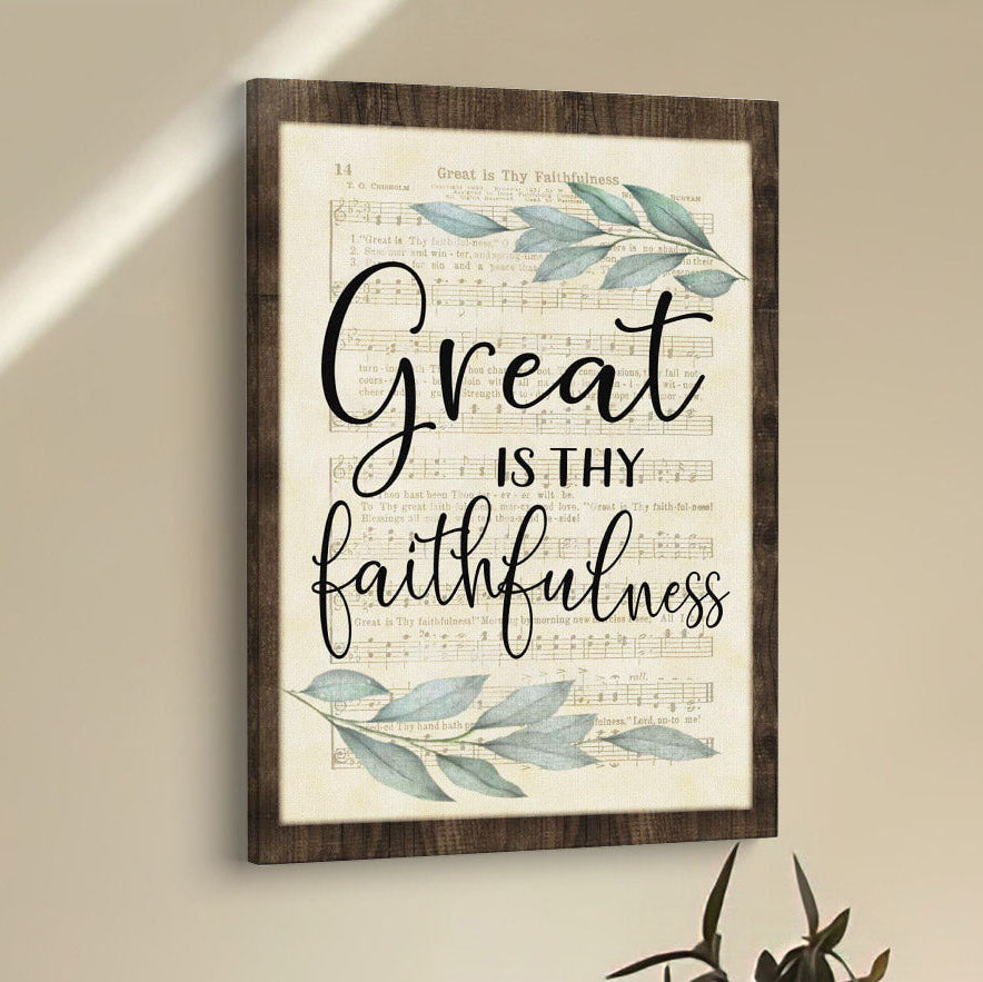 Great Is Thy Faithfulness Christian Hymns Canvas Prints - Bible Verse Wall Decor - Scripture Wall Art