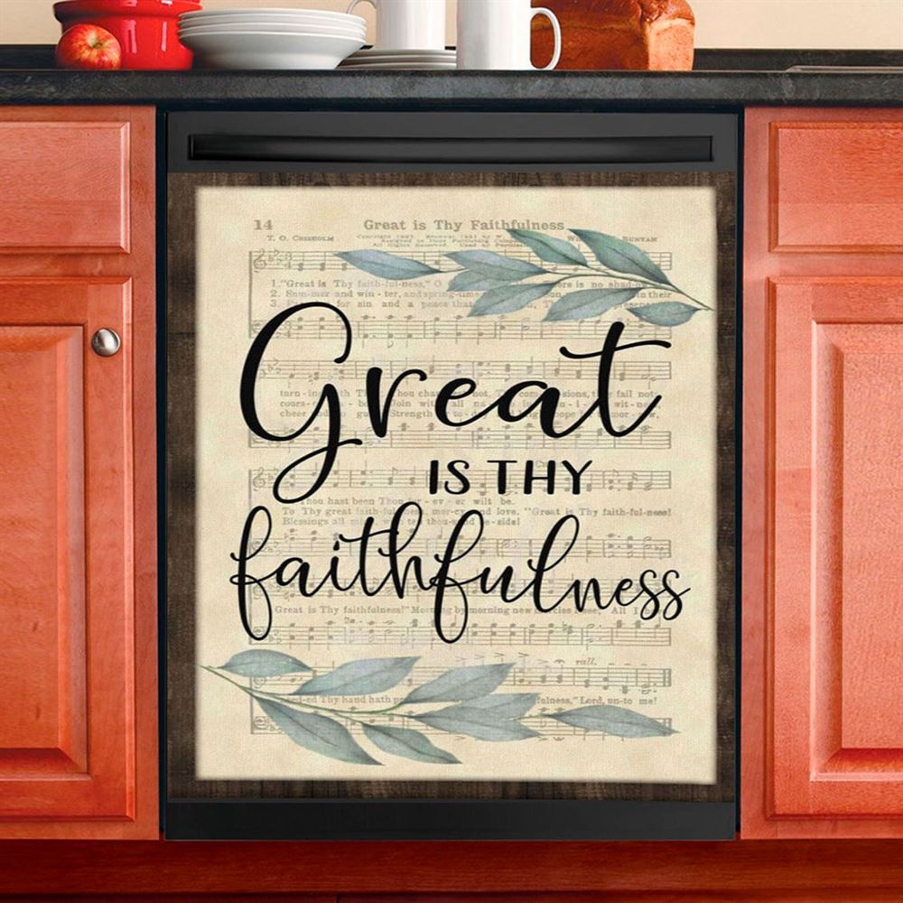 Great Is Thy Faithfulness Christian Hymns Dishwasher Cover, Bible Verse Dishwasher Stickers, Scripture Kitchen Decor