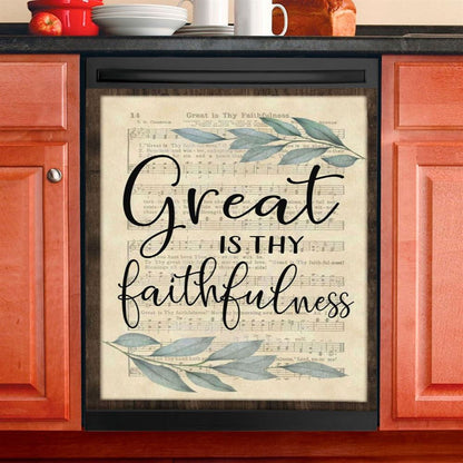 Great Is Thy Faithfulness Christian Hymns Dishwasher Cover, Bible Verse Dishwasher Stickers, Scripture Kitchen Decor