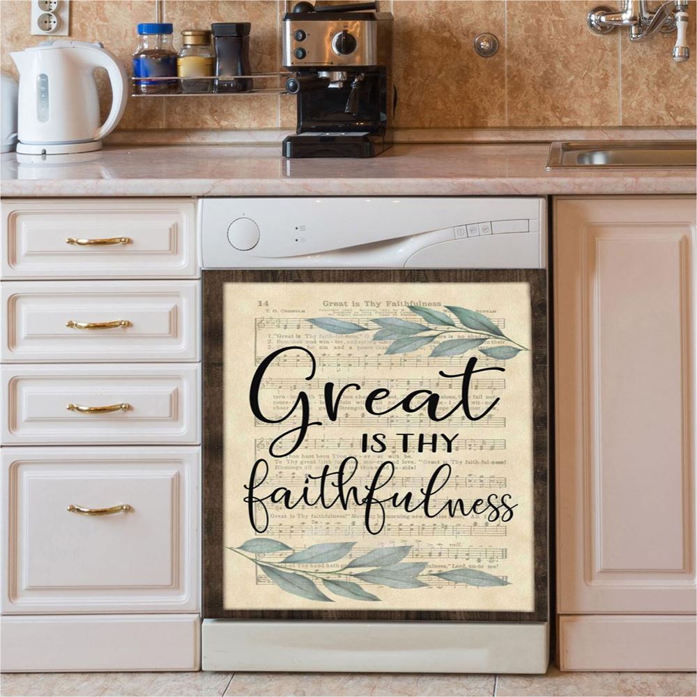 Great Is Thy Faithfulness Christian Hymns Dishwasher Cover, Bible Verse Dishwasher Stickers, Scripture Kitchen Decor