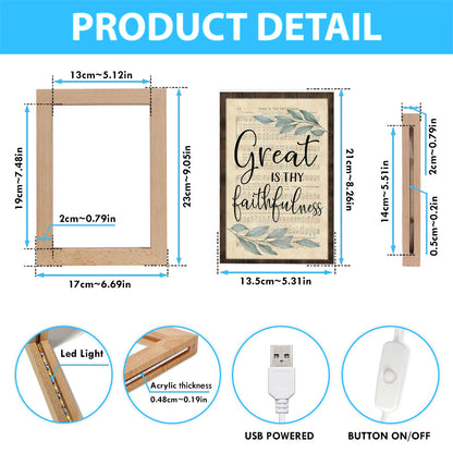 Great Is Thy Faithfulness Christian Hymns Frame Lamp Prints - Bible Verse Decor - Scripture Art