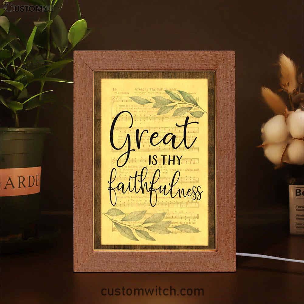 Great Is Thy Faithfulness Christian Hymns Frame Lamp Prints - Bible Verse Decor - Scripture Art