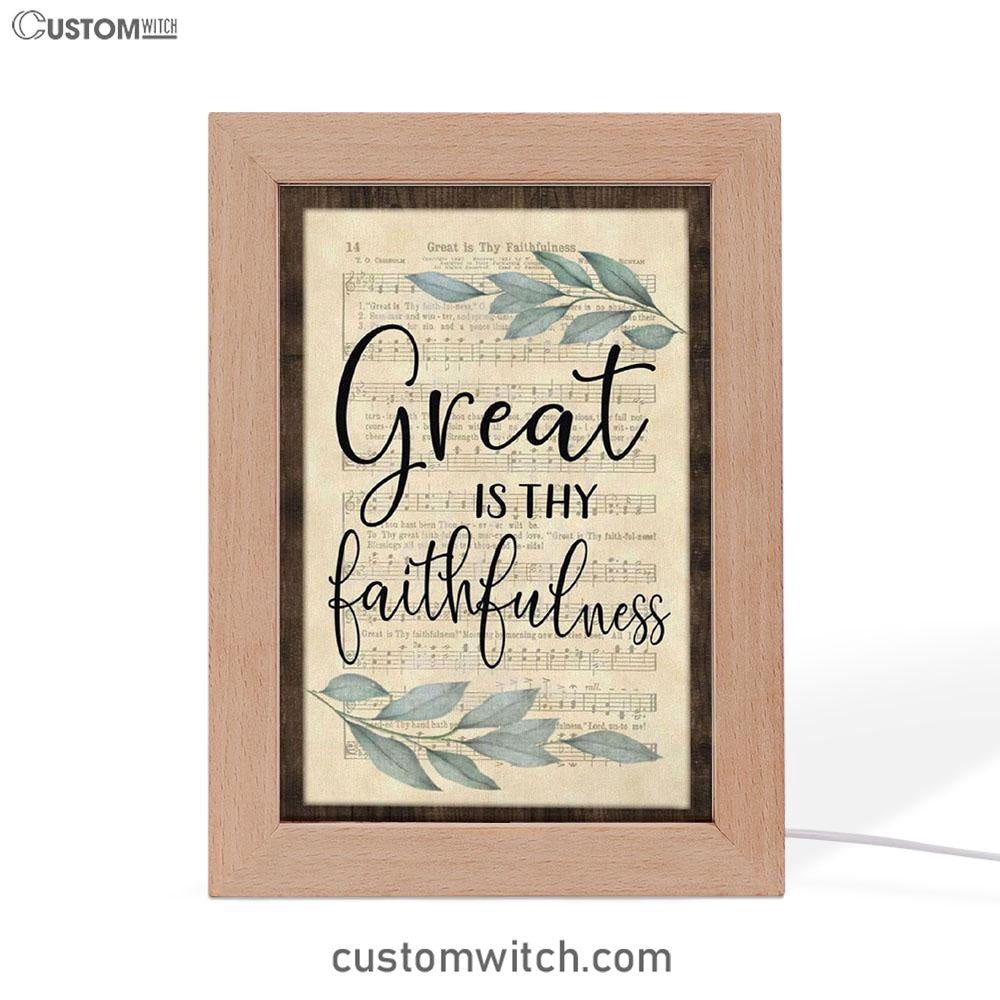 Great Is Thy Faithfulness Christian Hymns Frame Lamp Prints - Bible Verse Decor - Scripture Art