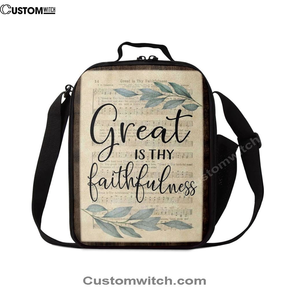 Great Is Thy Faithfulness Christian Hymns Lunch Bag, Christian Lunch Bag, Religious Lunch Box For School, Picnic