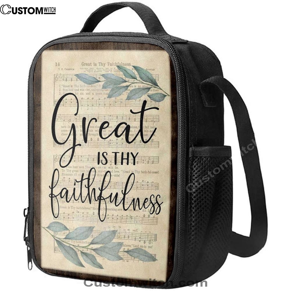 Great Is Thy Faithfulness Christian Hymns Lunch Bag, Christian Lunch Bag, Religious Lunch Box For School, Picnic