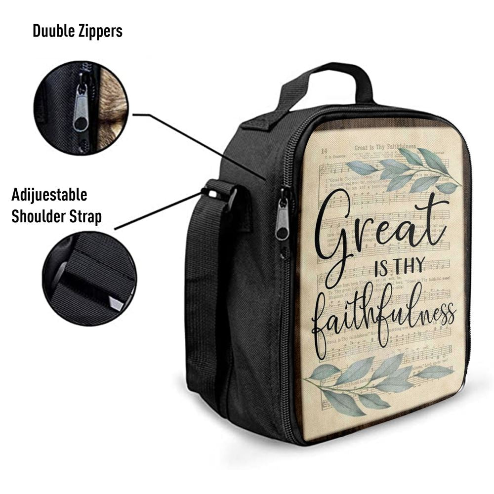 Great Is Thy Faithfulness Christian Hymns Lunch Bag, Christian Lunch Bag, Religious Lunch Box For School, Picnic