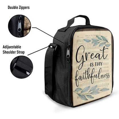 Great Is Thy Faithfulness Christian Hymns Lunch Bag, Christian Lunch Bag, Religious Lunch Box For School, Picnic