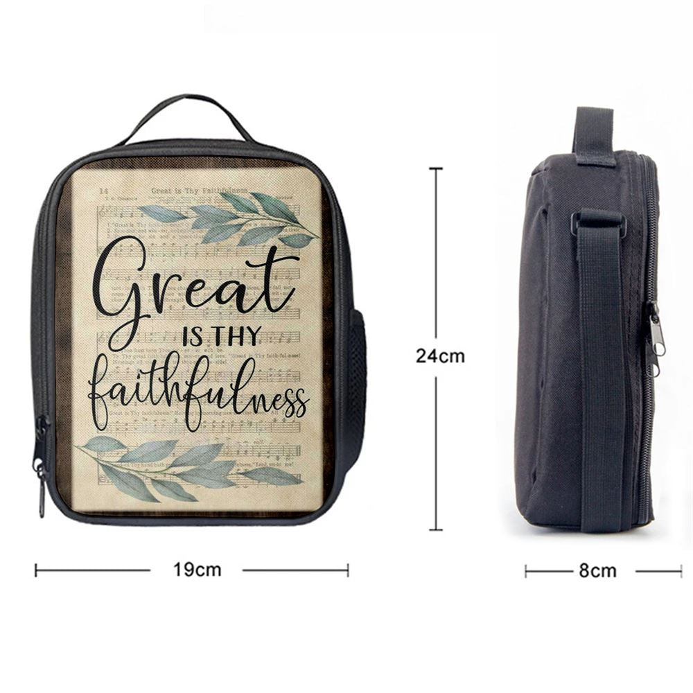 Great Is Thy Faithfulness Christian Hymns Lunch Bag, Christian Lunch Bag, Religious Lunch Box For School, Picnic