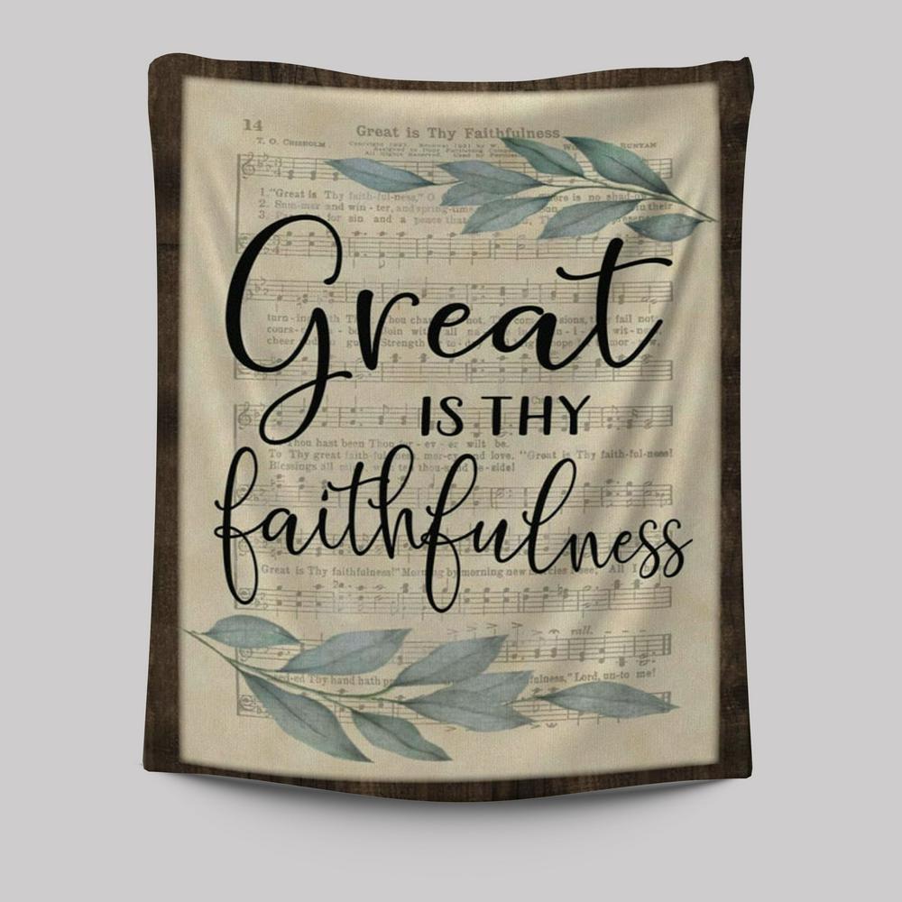 Great Is Thy Faithfulness Christian Hymns Tapestry Prints - Bible Verse Wall Decor - Scripture Wall Art