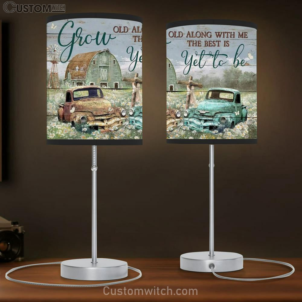 Green House, Old Ladybug Car, Daisy Field, Grow Old Along With Me Table Lamb