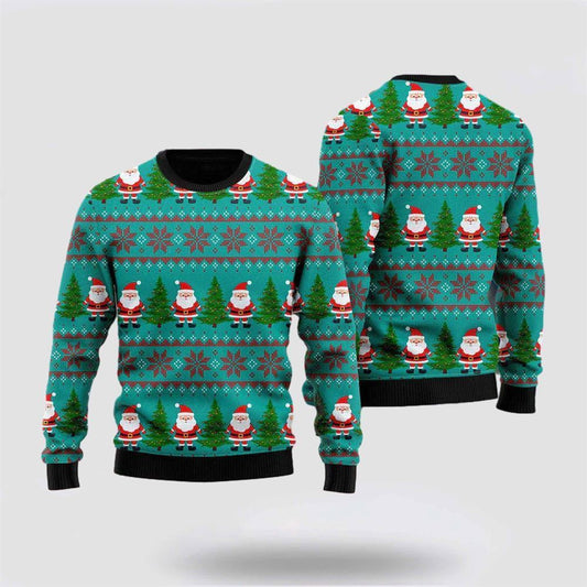 Green Santa Claus Merry Christmas Ugly Christmas Sweater, Best Gift For Holiday, Christmas Crewneck Sweater, Christmas Winter Fashion