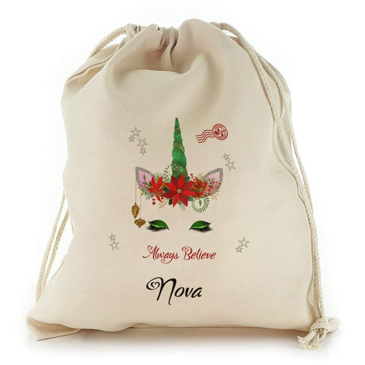 Green Sparkle Reindeer Unicorn Christmas Sack, Gift For Chidren, Christmas Bag Gift, Christmas Gift 2023