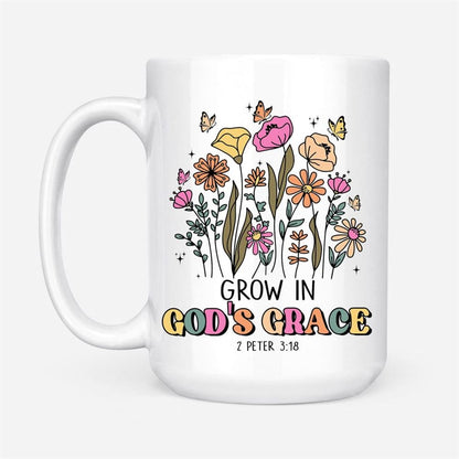 Grow In God'S Grace 2 Peter 318 Coffee Mug, Christian Mug, Bible Mug, Faith Gift, Encouragement Gift