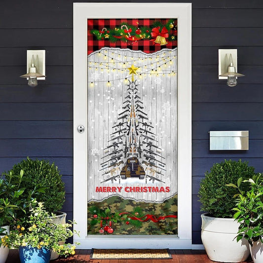 Gun Christmas Tree Door Cover, Christmas Door Knob Covers, Christmas Outdoor Decoration