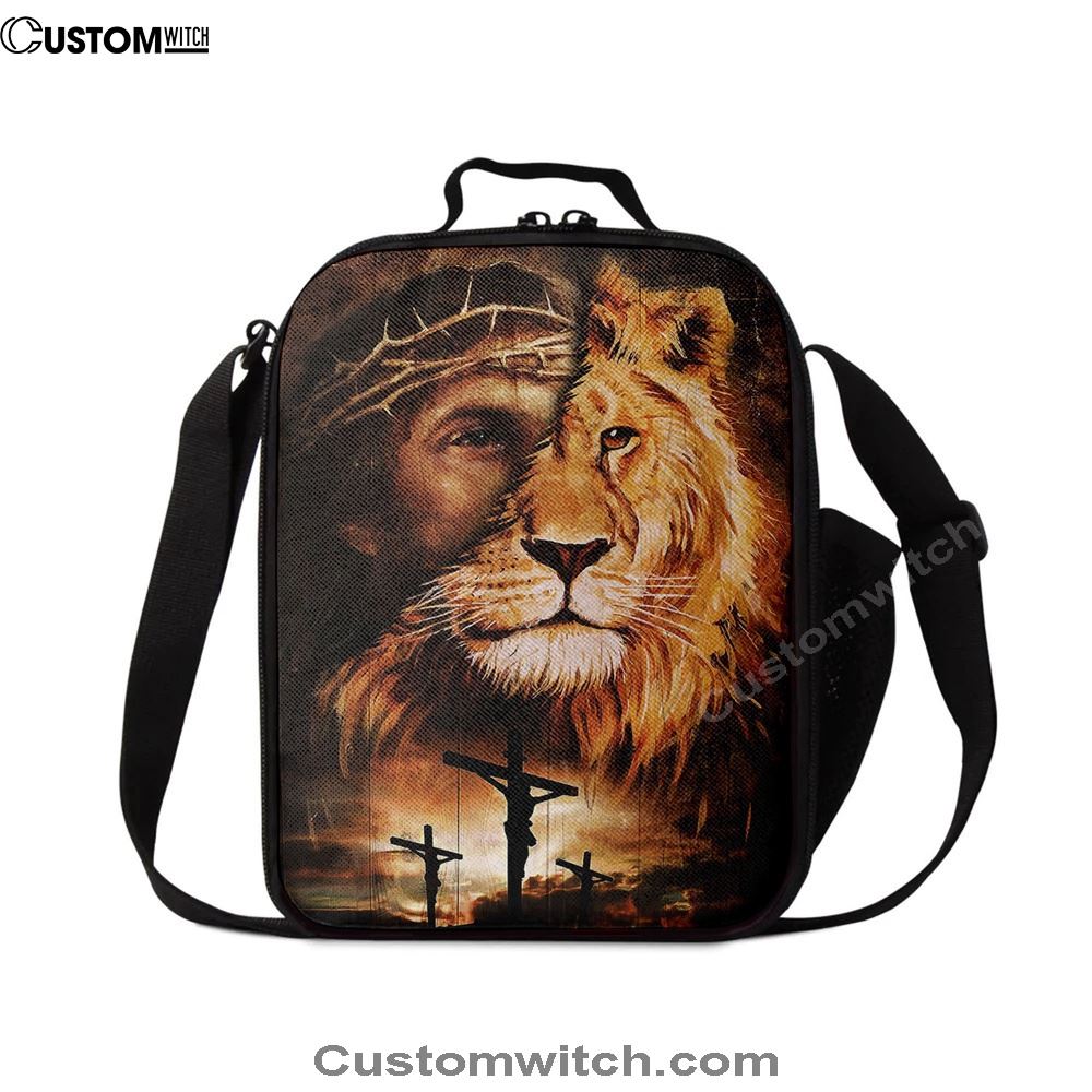 Half Jesus Half Lion Lunch Bag, Christian Lunch Bag, Religious Lunch Box For School, Picnic